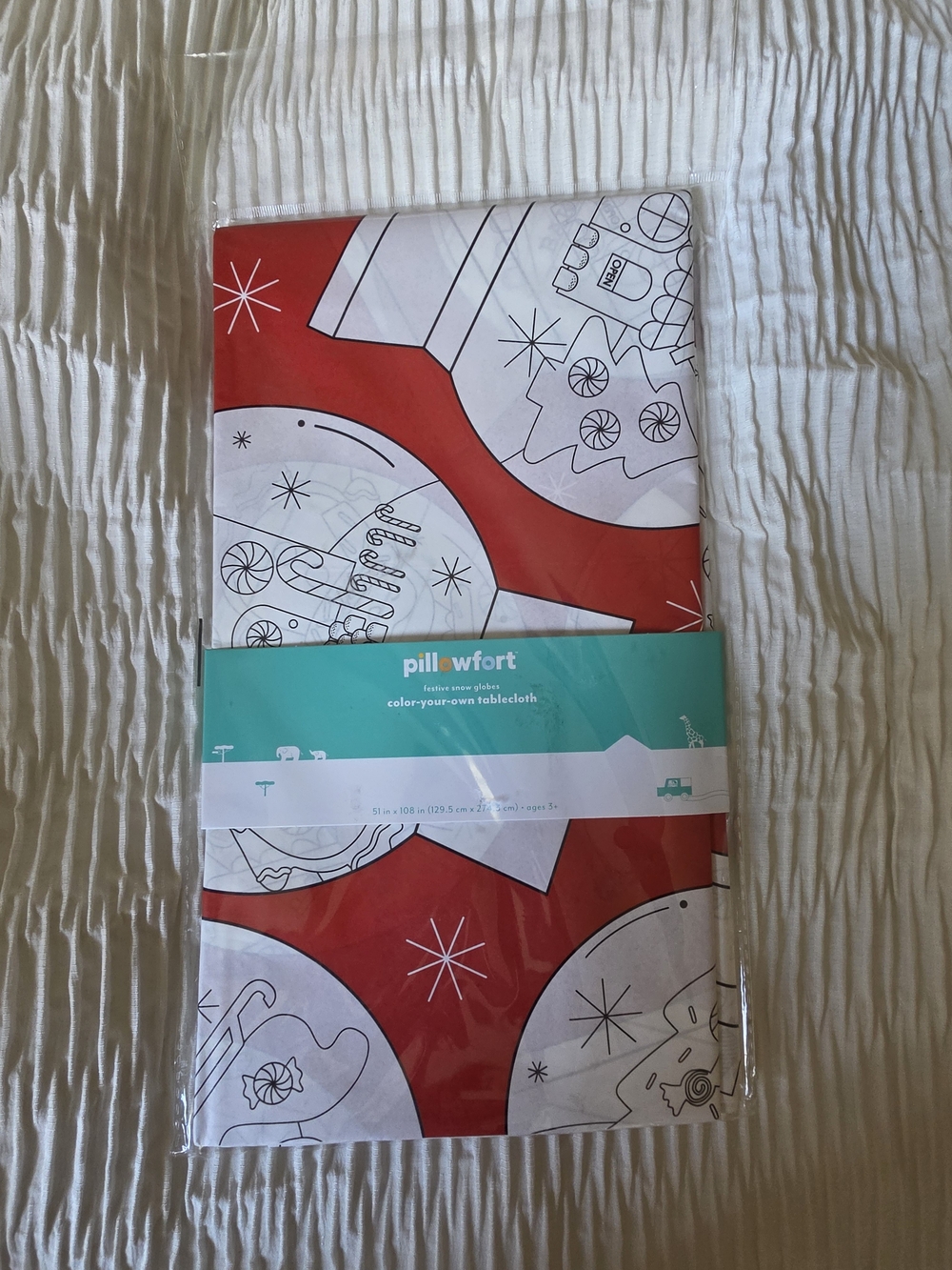 Target Pillowfort Red & White Color-Your-Own Tablecloth